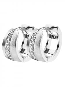 Adeliás Женские серьги-кольца из серебра 925 пробы с кубическим цирконием, 13 см в длину