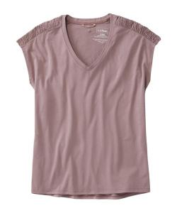 Футболка женская с V-образным вырезом и коротким рукавом L.L.Bean, сиреневый