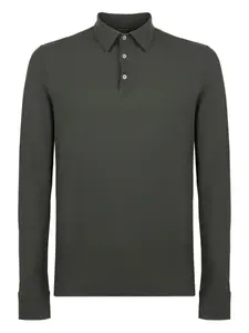 Рубашка-поло с длинными рукавами и застегивающимися манжетами slowear, серый