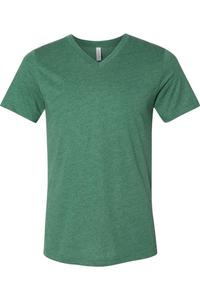 Футболка BELLA + CANVAS Heather CVC с V-образным вырезом, цвет heather grass green