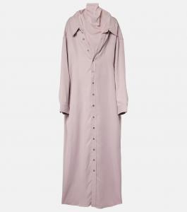 Платье-рубашка с водолазкой и сетчатой отделкой Y/Project, Dusty Lilac