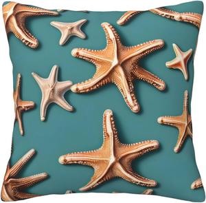 CarXs Подушка с морской тематикой двусторонний принт Sea Shell Starfish