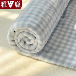 Yalu Простыня 160x230 см из мягкого велюра, цвет Blue Plaid