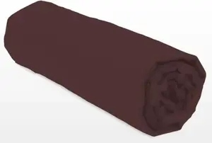 Простыня на резинке 90 x 190 + 30 см - коричневая LOVELY HOME