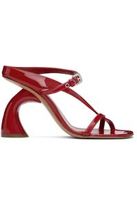 Скульптурные босоножки на каблуке с ремешками Dries Van Noten, цвет vermillon