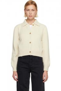 A.P.C. Белый кардиган с воротником поло