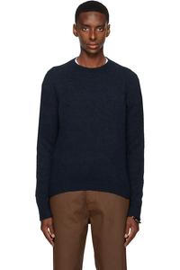 Свитер с круглым вырезом Dries Van Noten, темно-синий