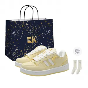 Скользостойкие износостойкие низкие скейтерские туфли Women's Custard Boldi Kuki, Custard (Shopping Bag-Includes Socks)