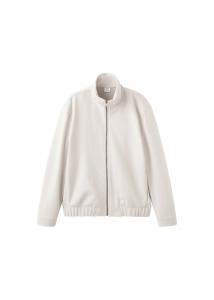 MANGO MAN Толстовка с капюшоном на молнии 'Alludiaz' из шерсти, белая