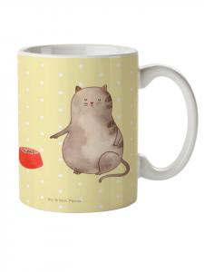 Детская кружка с рисунком кота, без слов, пастельно-желтого цвета Mr. & Mrs. Panda