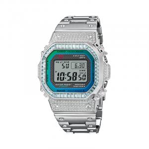 Часы Casio G-Shock Full Metal GMW-B5000 Series, арт. GMW-B5000PC-1, серебристый/голубой лед