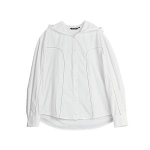 ELLE Футболка женская белая с капюшоном тонкая