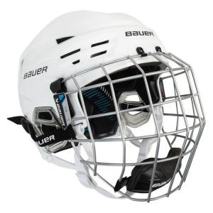 BAUER Новый хоккейный шлем RE-AKT90, модель Medium без зажима, регулируемая хоккейная маска, белый M с защитным щитком