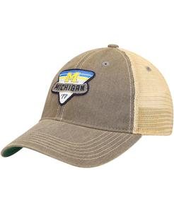 Мужская серая кепка Michigan Wolverines Legacy Point Old Favorite Trucker Snapback Legacy Athletic