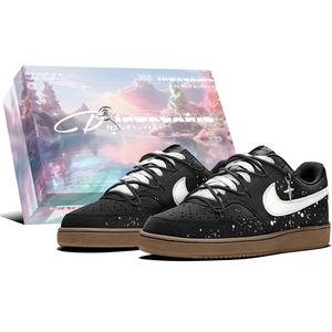 Кроссовки для скейтбординга Court Vision 1 мужские низкие Nike, черный/белый