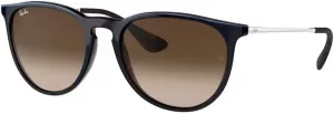 Солнцезащитные очки Ray-Ban RB4171 ERIKA круглой формы для женщин + комплект с аксессуарами, Polished Blue on Light Brown/ Gradient Dark Brown