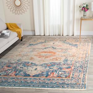 Ковер SAFAVIEH, 183 x 275 см, Persian Collection, Blue & Multi, дизайн Oriental Distressed, без линьки и прост в уходе, идеален для помещений с высокой проходимостью в гостиной, спальне (VTP438B)