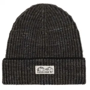 Шапка Scotch & Soda с двухцветной ребристой манжетой, черный