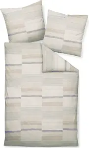 Постельное белье Janine Soft Seersucker в полоску, натуральное, 155 x 220 см, полосатый, натуральный