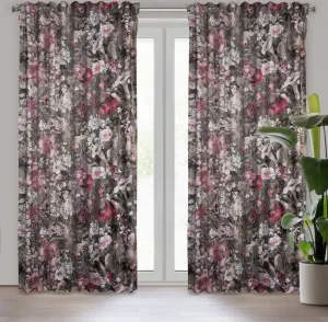 Штора GLORY зелено-розовая 140x270 см, присборенная лента SZEL Eurofirany