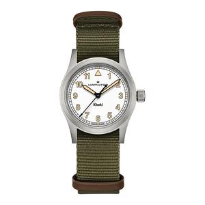 Hamilton Часы khaki field series кварцевый механизм унисекс 33 мм белый циферблат корпус из нержавеющей стали ремешок canvas fabric nato