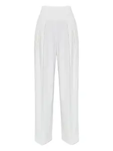 Плиссированные брюки широкого кроя VICTORIA BECKHAM, белый
