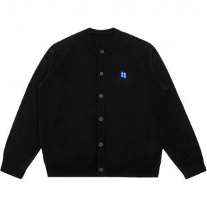 Сиг; Бл Метка Пуговица застежка Лого нашивка Кардиган ADER ERROR, черный