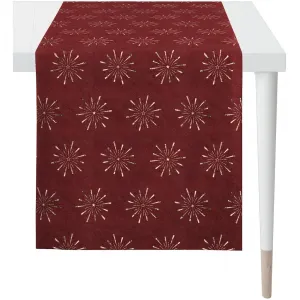 Дорожка для стола 6302 CHRISTMAS GLAM, Рождественский декор, Рождество Люрекс-Жаккардовая ткань Apelt, красный/золотой