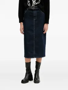 Джинсовая юбка миди с поясом HUGO, синий