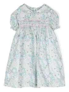 Комплект из платья и блумеров с цветочным принтом Siola, зеленый