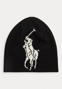 Шапка Polo Ralph Lauren BIG PONY MERINO, Black/White/Black