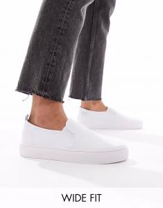 Кеды Wide Fit Dotty slip-on белого цвета Asos Design Wide Fit