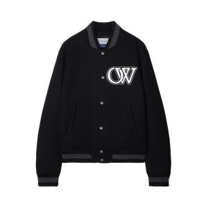 Куртка Off-White Varsity Bomber Jacket 'Black/White', черный