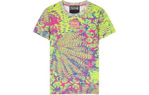 Хлопковая футболка с принтом VERSACE JEANS COUTURE, зеленый