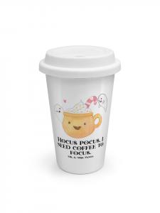 Mr. & Mrs. Panda Кофейная кружка на вынос, кофейный призрак с надписью белым цветом