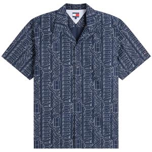 Tommy Hilfiger Рубашка мужская Navy Blue C1G Cuban Collar Moderate Others