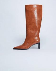 Сапоги Topshop Talia с острым носком, бежевого цвета