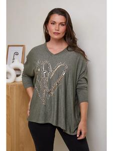 Пуловер Curvy Lady, зеленый