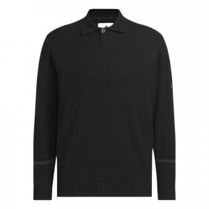 Adidas Футболка-поло мужская черная с воротником-поло умеренного кроя