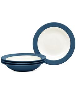 Набор из 4 тарелок для пасты и супа Colorwave объемом 20 унций (593 мл) Noritake, синий