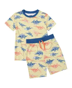 Пижамный комплект для мальчиков: футболка с короткими рукавами и шорты Little Boys Lands' End, мультиколор