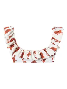 Топ бикини с оборками La DoubleJ, белый