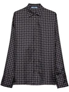 Prada шелковая рубашка с принтом пейсли, синий