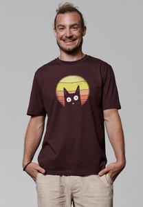 Футболка с принтом SUNSET CAT watapparel, темно-красный