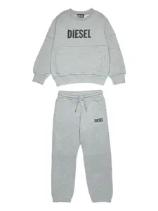 Спортивный костюм с вышитым логотипом Diesel Kids, серый