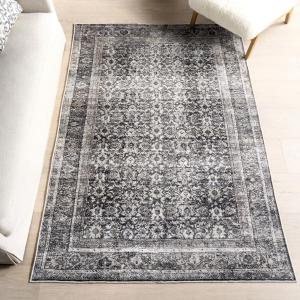 nuLOOM Fiore Medallion ковер 122 x 183 см для гостиной, спальни, столовой и кухни, можно стирать в стиральной машине, коричневый/бежевый
