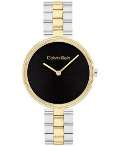 Женские блестящие двухцветные часы-браслет из нержавеющей стали, 32 мм Calvin Klein, мультиколор