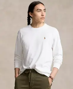 Мужская футболка Custom Slim Fit из мягкого хлопка Polo Ralph Lauren, белый
