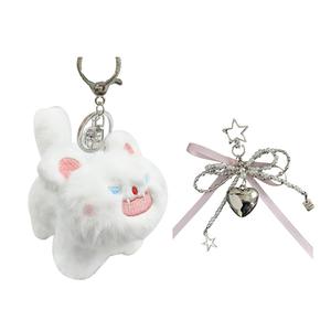 Frizzy Kitten, очаровательные куклы-брелоки с виляющим хвостом, плюшевый кулон, высота 13см Jinnew, белый/мультиколор