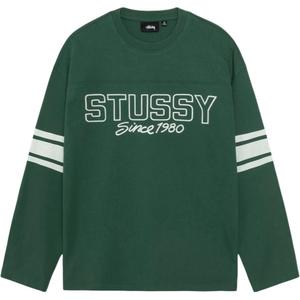 Футболка Stüssy Logo print Stripe detail Sweatshirt Stussy, зеленый